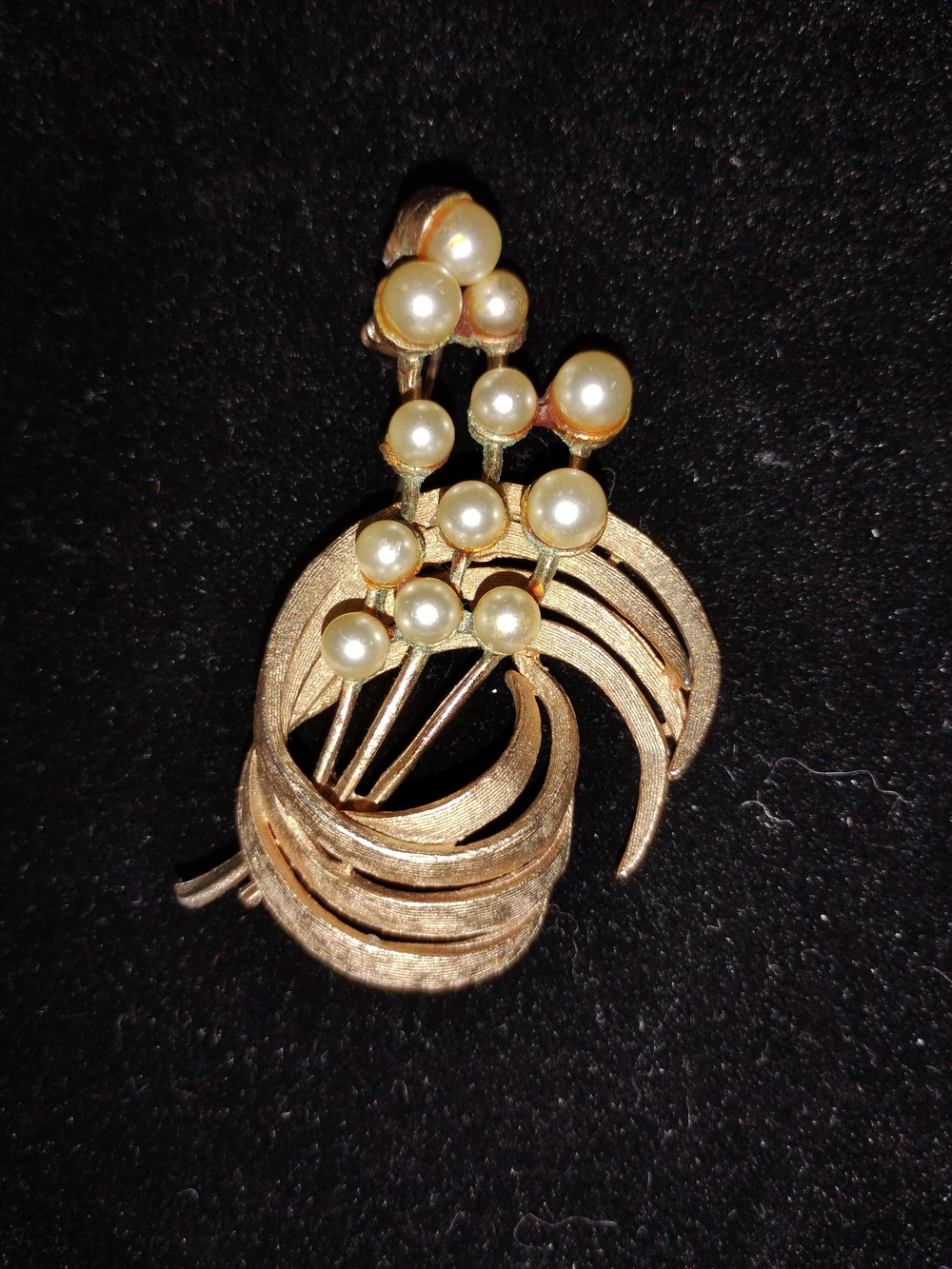 Gold-Tone Pearl Cluster Brooch - Women Jewelry